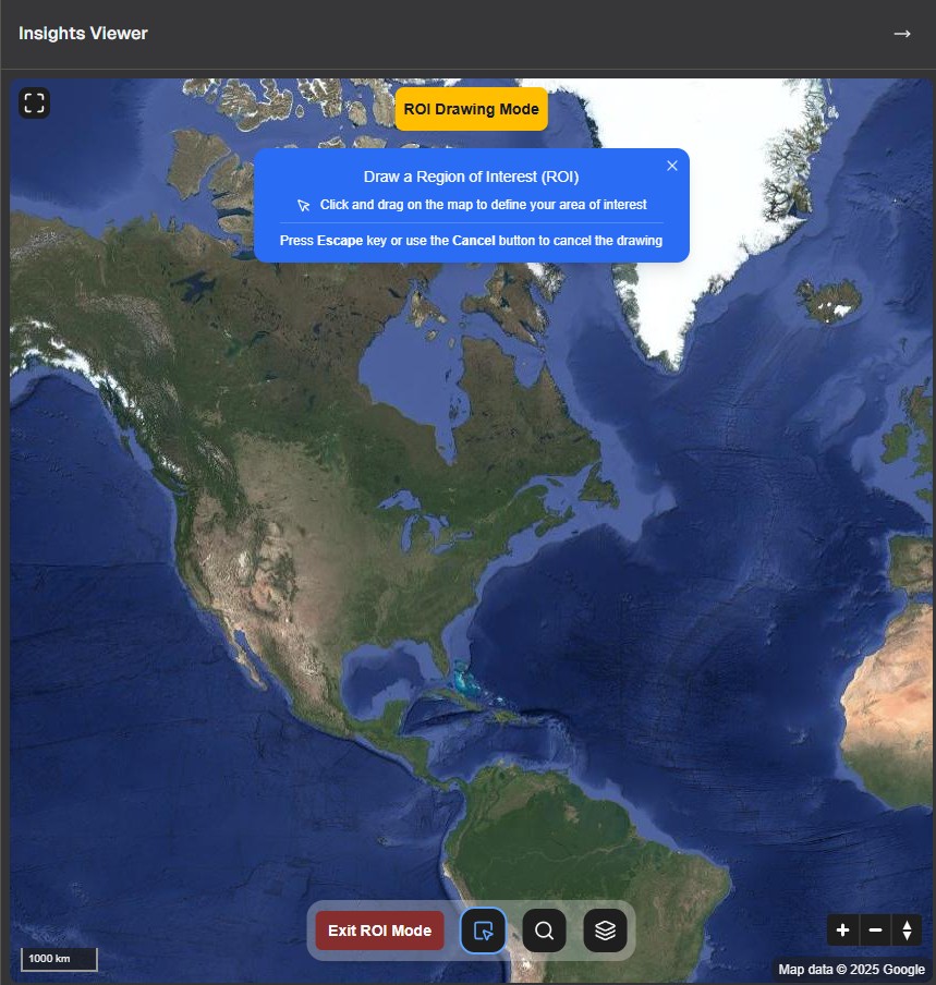 Map after clicking Select ROI